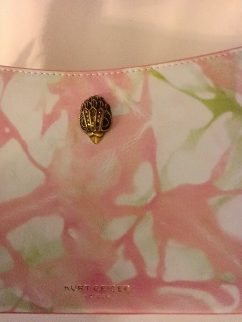 KURT GEIGER LONDON BOND Pastel Pink & Green Tie-Dye Mini Tote - Picture 7 of 9